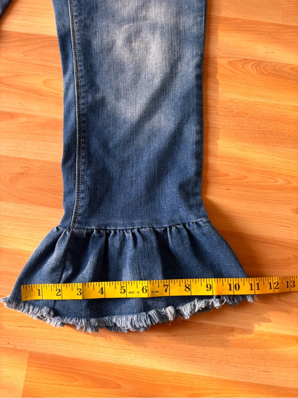 EST 1946 Denim Ruffle Hem Denim Jeans - Blue - Picture 2 of 9